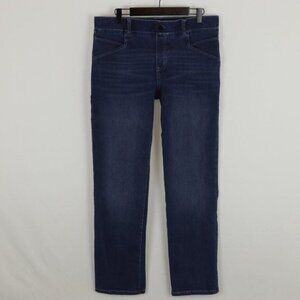 Betabrand Women's Large Blue High Rise 4-Pocket Straight Leg Yoga Denim Jeans